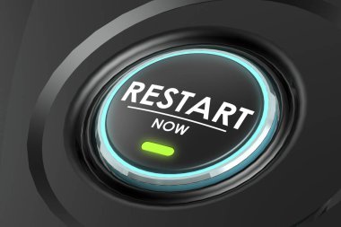 Şimdi siyah düğmedeki kelimeyi yeniden başlat, 3d oluşturma