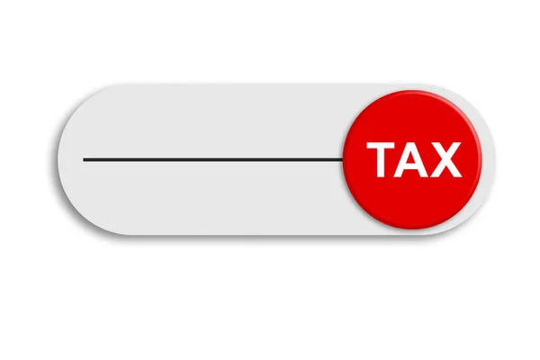 Increasing tax rate concept with toggle switch, 3d rendering