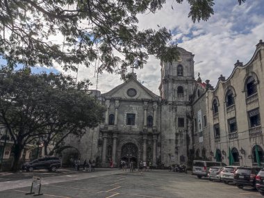Manila, Filipinler-15 Ekim 2023: Manila, Filipinler 'deki San Agustin Kilisesi manzarası. Filipinler 'in en eski kilisesi.