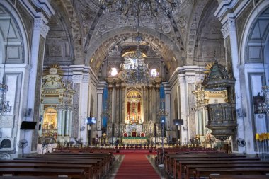 Manila, Filipinler-15 Ekim 2023: Manila, Filipinler 'deki San Agustin Kilisesi manzarası. Filipinler 'in en eski kilisesi.