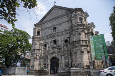 Manila, Filipinler-14 Ekim 2023: Manila 'daki Çaresiz Kadın Kilisesi. Meksika Barok tarzı mimarisi 1864 yılında tamamlandı..