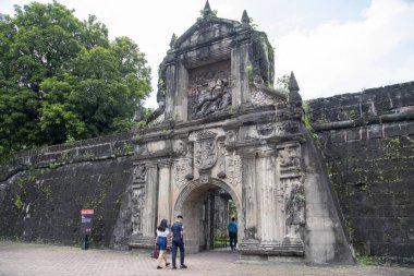 Manila, Filipinler-14 Ekim 2023: Fort Santiago, Manila, Filipinler 'in Intramuros ilçesi. Santiago Kalesi ilk olarak İspanyol fatihler tarafından yeni kurulan Manila şehri için inşa edildi..