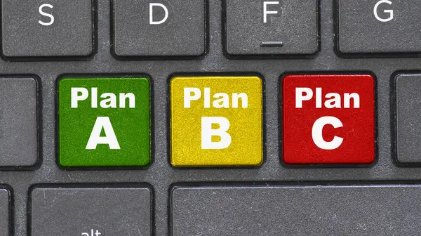 Plan A, B and C button on computer keyboard.jpg for business concept