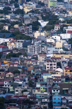 Manila, Filipinler-16 Ekim 2023: Manila 'daki Mandaluyong Havalimanı. Mandaluyong, Ulusal Başkent Bölgesi 'nde denize kıyısı olmayan bir şehirdir.