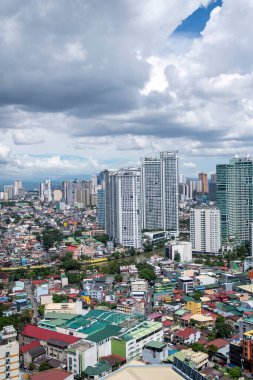 Manila, Filipinler-16 Ekim 2023: Manila 'daki Mandaluyong Havalimanı. Mandaluyong, Ulusal Başkent Bölgesi 'nde denize kıyısı olmayan bir şehirdir.