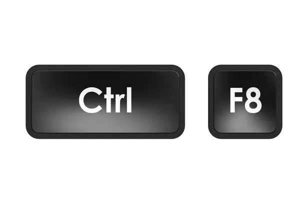 stock image Keyboard shortcut with control and F8 button, 3d rendering