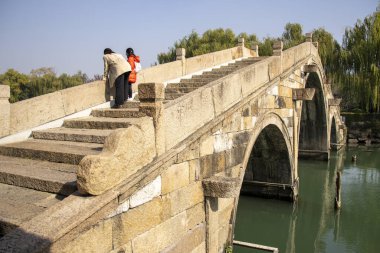 Jiaxing, China-28 Nov, 2023: Beautiful scenery of Jiaxing South Lake scenic area in Jiaxing. It is a place  to enjoy water scenery, admire traditional Chinese architecture and art works