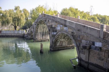 Jiaxing, China-28 Nov, 2023: Beautiful scenery of Jiaxing South Lake scenic area in Jiaxing. It is a place  to enjoy water scenery, admire traditional Chinese architecture and art works