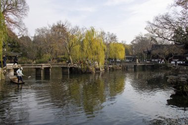 Suzhou, Çin - 6 Aralık 2023: Çin 'in Suzhou kentindeki mütevazı Yöneticinin Bahçesi. Çin 'in en iyilerinden biri, UNESCO' nun dünya mirasının en önemli parçası.