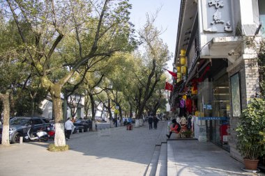 Suzhou, China- 5 Dec, 2023: View of Suzhou street during autumn session. Suzhou is a major city located along the southeastern edge of Jiangsu Province