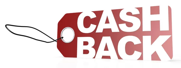 Červený Štítek Slovem Cash Back Rendering Stock Obrázky