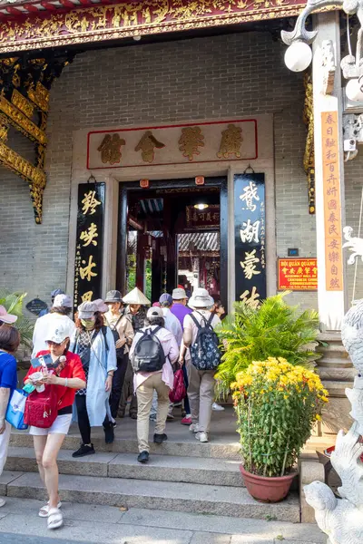 Hoi Vietnam Feb 2024 Tourists Visit Quang Dong Assembly Hall Stock Photo