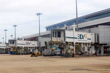 Danang, Vietnam- 2 Mar, 2024: Vietnam 'daki Danang Uluslararası Havaalanı. Vietnam 'daki en etkileyici havaalanlarından biri.