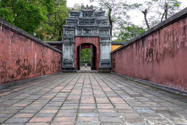 Hue, Vietnam- 28 Feb, 2024: View of Imperial City of Hue, Vietnam. It is a UNESCO World Heritage Site and  a must visit attraction in Hue.