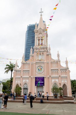 Danang, Vietnam- 1 Mar, 2024 Danang, Vietnam 'daki Da Nang Katedrali. Fransız sömürge döneminde Da Nang 'da inşa edilen tek kilisedir.