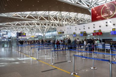 Danang, Vietnam- 2 Mar, 2024: Vietnam 'daki Danang Uluslararası Havaalanı. Orta Vietnam 'a hizmet veren uluslararası bir havaalanıdır.