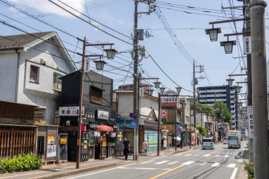 Kawagoe, Japonya- 17 Mayıs 2024: Japonya 'nın Saitama ilindeki Kawagoe şehri. Tokyo 'nun bir saat kuzeyinde..
