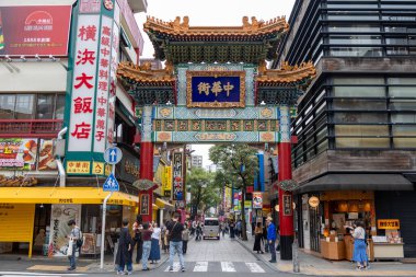 Yokohama, Japonya 19 Mayıs 2024 Yokohama Çin Mahallesi, Japonya. Yokohama 'nın Çin Mahallesi dünyanın en büyüklerinden biridir.
