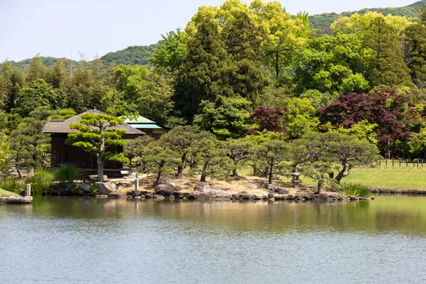 stock image Okayama, Japan- 10 May 2024: Korakuen, Japanese garden located in Okayama. It is one of the Three Great Gardens of Japan