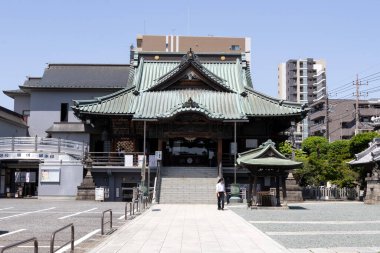 Kawagoe, Japonya - 17 Mayıs 2024: Kawagoe, Japonya 'da Naritasan Kawagoe Betsuin Hongyoin. 1853 'te Edo döneminin sonunda kurulan bir tapınaktır.