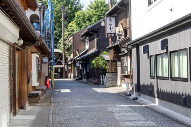 Kawagoe, Japonya-17 Mayıs 2024: Tokyo, Japonya 'nın kuzeybatısındaki Edo döneminden kalma bir kale kasabası olan Kawagoe' de gündüz manzarası.