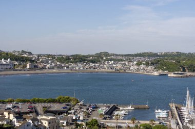 Enoshima, Japonya - 14 Mayıs 2024 Enoshima yat limanı, Japonya. Enoshima Yat Limanı 1964 Tokyo Olimpiyatları için yat etkinlikleri başlattı.