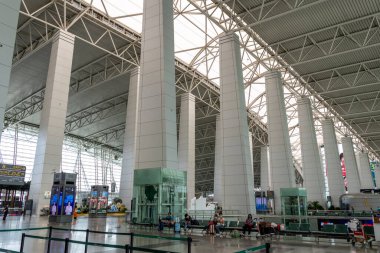 Guangzhou, Çin - 10 Haziran 2024: Guangzhou Baiyun Uluslararası Havaalanı Çin.