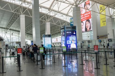 Guangzhou, Çin - 10 Haziran 2024: Guangzhou Baiyun Uluslararası Havaalanı Çin.
