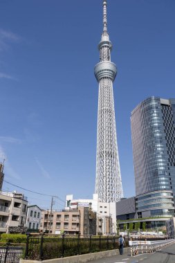 Tokyo, Japonya - 11 Mayıs 2024: Tokyo Skytree, Tokyo, Japonya 'da bir yayın ve gözlem kulesi. 2010 yılında Japonya 'daki en yüksek yapı oldu.