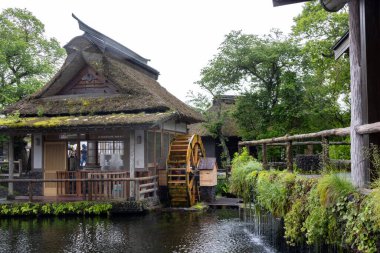 Kawaguchiko, Japan- 16 May 2024: Oshino Hakkai, a small village in the Fuji Five Lake region, located between Lake Kawaguchiko and Lake Yamanakako. clipart