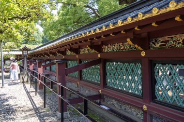 Tokyo, Japonya - 18 Mayıs 2024: Tokyo 'daki Ueno Toshogu Tapınağı' ndaki Sukibei Duvarı. 