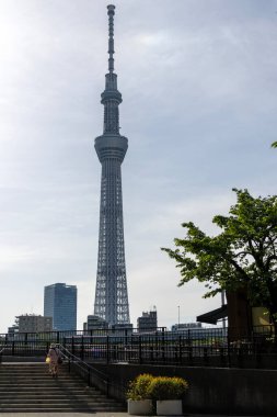 Tokyo, Japonya - 11 Mayıs 2024: Tokyo Skytree, Tokyo, Japonya 'da bir yayın ve gözlem kulesi. 2010 yılında Japonya 'daki en yüksek yapı oldu.