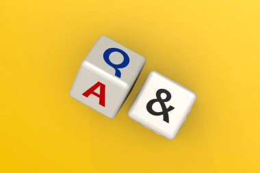 Sarı arkaplandaki soru ve cevap bloğu, 3 boyutlu görüntüleme