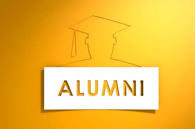 Altın arkaplanlı mezuniyet afişi, 3 boyutlu yorumlama