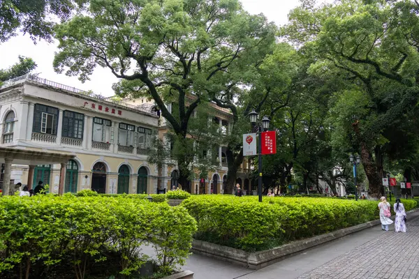 stock image Guangzhou, China- 6 Jun 2024: Scenery of Shamian Island in Guangzhou, China. It is a famous historical and cultural street in China.