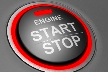 Motor başlatma düğmesi izole edildi, 3d oluşturma