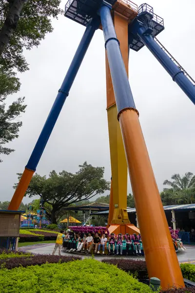 stock image Guangzhou, China- 8 Jun 2024: Giant Frisbee in Chimelong Paradise, Guangzhou. Chimelong Paradise is the largest amusement park in China