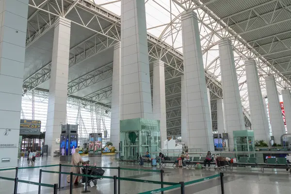 stock image Guangzhou, China- 10 Jun 2024: Departure Area Of Guangzhou Baiyun International Airport In China.