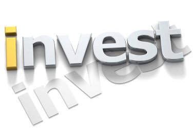 Beyaz arkaplana izole edilmiş sözcük yatır, 3D görüntüleme