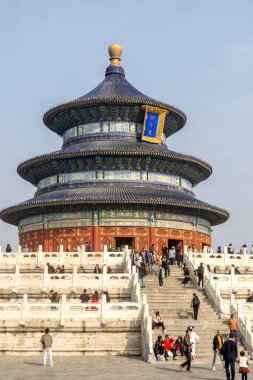 Beijing, China- 1 Nov 2024: Temple of Heaven in Beijing, China, a palace for emperors praying for harvest during Ming and Qing dynasties clipart