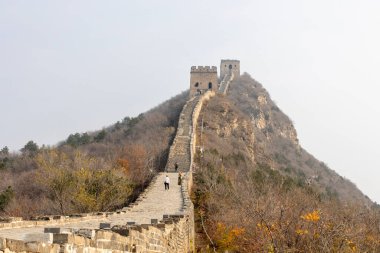 Beijing, China- 8 Nov 2024: Simatai Great Wall in Beijing, China during autumn session. Simatai is famous for its extraordinary views and steep climbs clipart