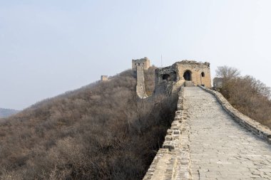 Simatai Great Wall in Beijing, China during autumn session. Simatai is famous for its extraordinary views and steep climbs, making it a great choice for the more adventurous clipart