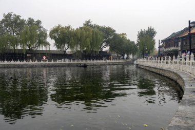 Beijing, China-11 Nov 2024: View of Shichahai located in Beijing. Shichahai is a historic scenic area consisting of three lakes in the north of central Beijing  clipart