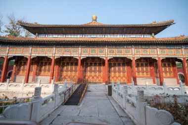 Pekin, Çin - 7 Kasım 2024: Pekin, Pekin 'deki Xiaoxitian (Küçük Batı Cenneti). Xiaoxitian 1768 'de inşa edildi ve 1770' te tamamlandı..