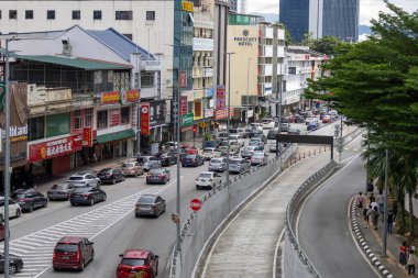 Kuala Lumpur, Malezya - 22 Aralık 2024: Kuala Lumpur Malezya 'daki Bukit Bintang yakınlarında Jalan Pudu' nun görüntüsü. Jalan Pudu Kuala Lumpur 'da büyük bir yoldur.