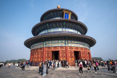 Beijing, China- 1 Nov 2024: Temple of Heaven in Beijing, China, a palace for emperors praying for harvest during Ming and Qing dynasties clipart