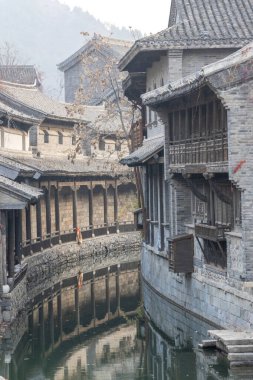 Beijing, China- 8 Nov 2024:  Beauftiful view of Gubei Water Town, Beijing. This water town offers a unique blend of history culture and natural beauty. clipart