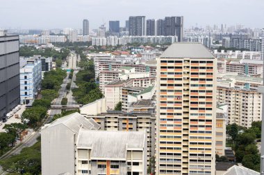 Singapur - 30 Ocak 2025: Singapur 'da planlanan mahallede tipik bir apartman dairesi.