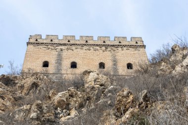 Watch tower of Simatai Great Wall in Beijing, China. Simatai is famous for its extraordinary views and steep climbs, making it a great choice for the more adventurous clipart