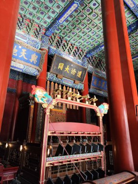 Pekin, Çin - 5 Kasım 2024: Konfüçyüs Tapınağı ve İmparatorluk Koleji Müzesi, Pekin 'deki ünlü antik binaların sembolik konumu